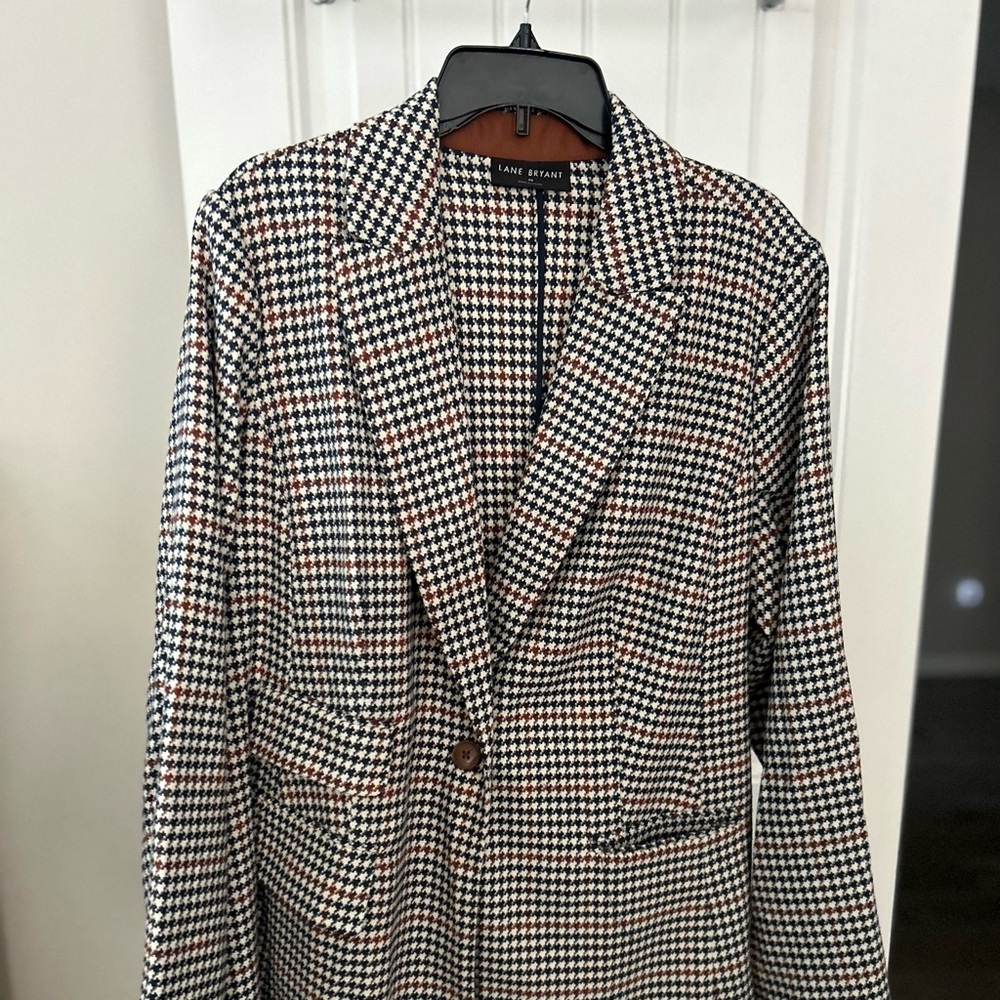 Lane Bryant Houndstooth Blazer - Black and White